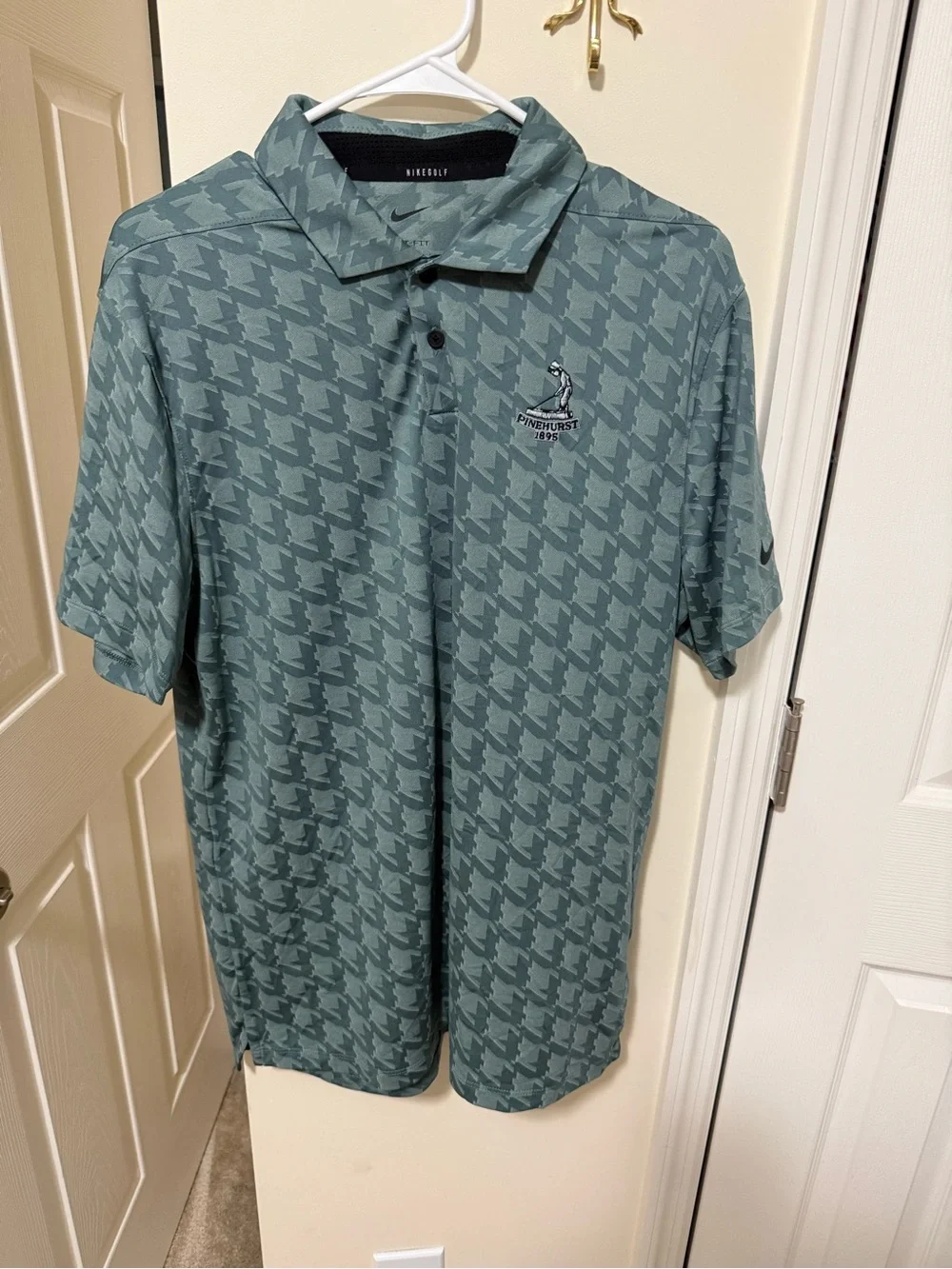 Nike Men’s Teal Houndstooth Pinehurst Polo